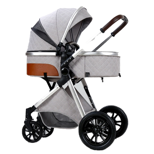 Коляска, складная детская башенка с сидением для новорожденных на четырех колесах, можно сидеть и лежать, амортизация