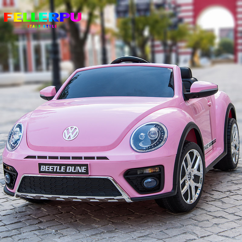 FELLERPU Volkswagen Beetle children's electric car large baby self-driving remote control car fashion children's toy car