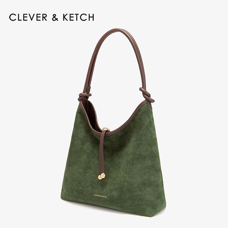 Clever&Ketch Versatile Retro Underarm Bag For Women 2024 New Fashion Commuter Bucket Bag Casual Shoulder Bag - Thumbnail 2
