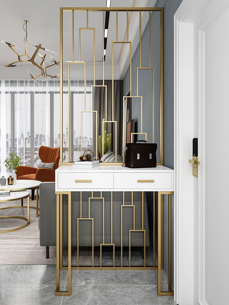 Entrance Screen Partition Modern Light Luxury Entrance Door Living Room Genguan Cabinet Brief Hollowed-out Creative Decoration Containing Door Hall Cabinet