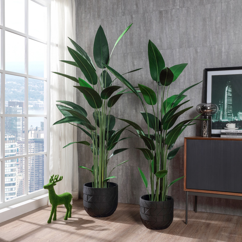 Simulated plant indoor large potted cannabis false green plant fake tree decoration floor flower living room ornament landscape