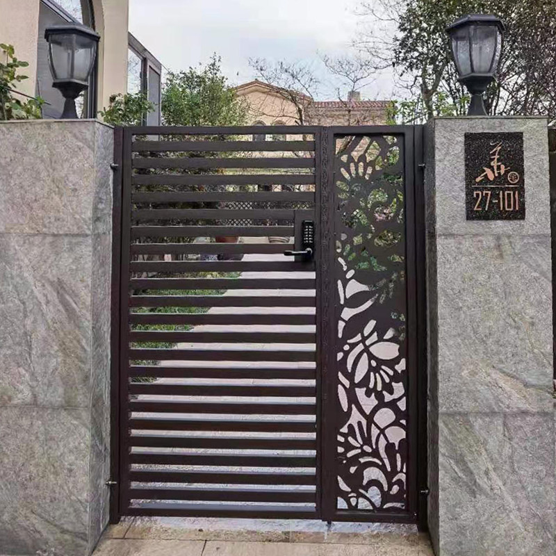 Iron courtyard door villa door shutter entry door garden door modern minimalist country single and double switch iron door custom