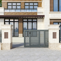 Aluminum Alloy Yard Gate Villa Gate Double Open Door Home Village Outdoor Patio Door Stainless Steel Folio