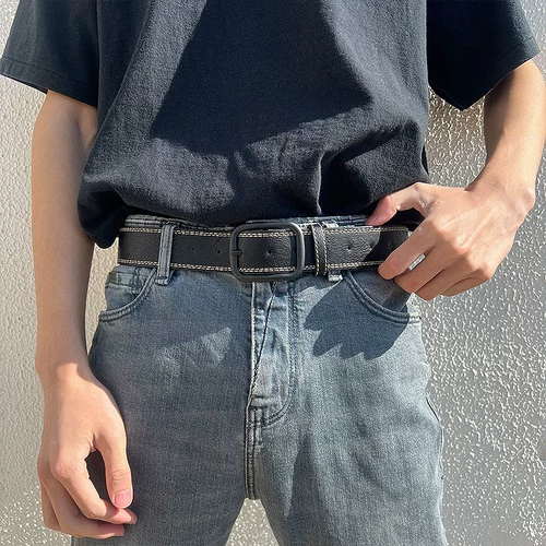 Мужской ремень, универсальный костюм для отдыха для школьников, брендовые штаны, простой и элегантный дизайн