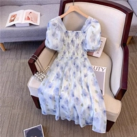 Синий, в цветочек