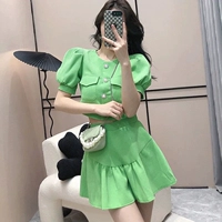 Зеленый комплект, юбка