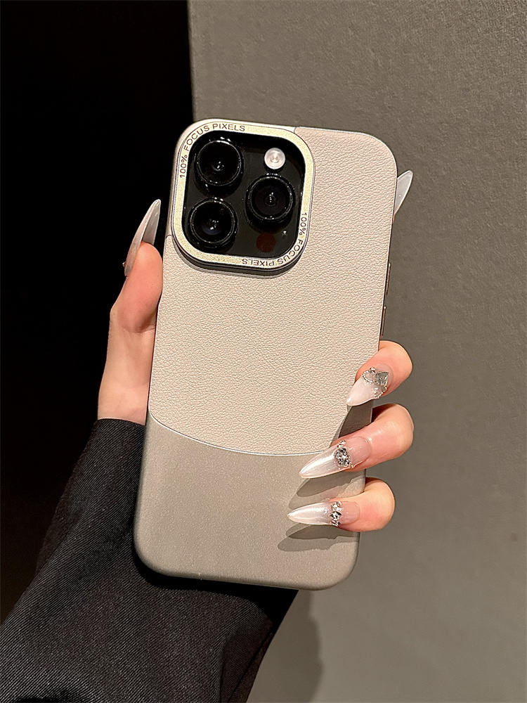 【Visoka kvaliteta】 Kožna titan siva telefonska maska iphone15 Novi iPhone 15Promax Premium 13 kompleta 14 Anti-Drop 12 Silikonska_voghion.com