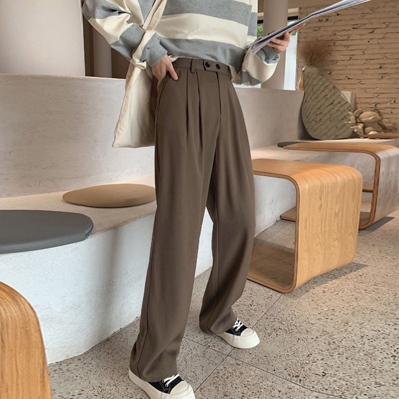 Large size casual pants female fat mm high waist thin pants spring new suitable for crotch thighs thick all-match mopping pants