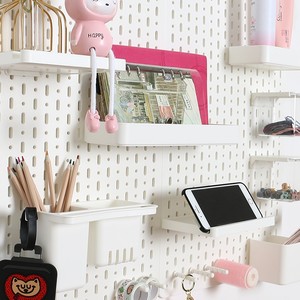 White hole board storage wall hanging office desktop vertical plastic punch-free kitchen seamless nail background wall