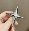 Silver Cross Star Metal Suit Brooch for Women, New Autumn Style, High-End Niche Design Starburst Pin, Trendy