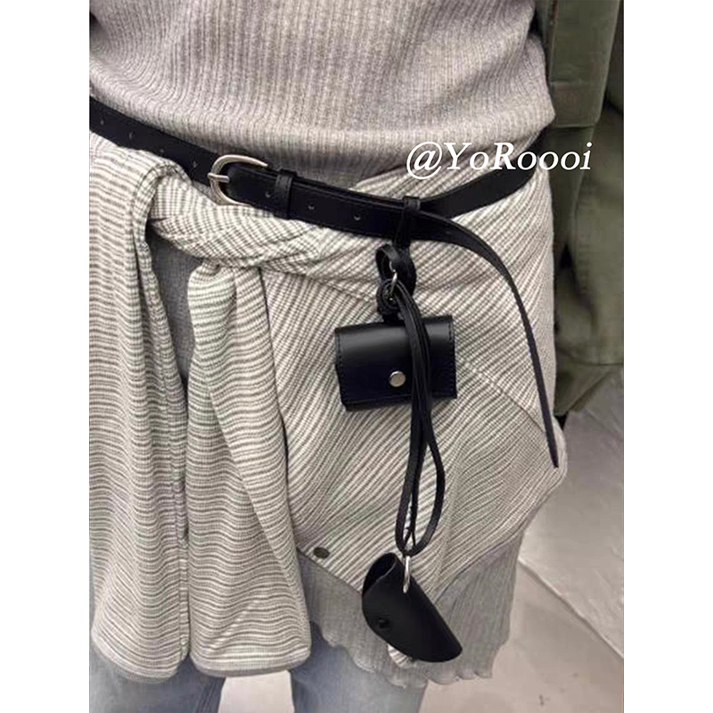 Yoroooi Korean Style Niche ins Simple Versatile Leather Waist Bag Coin Purse Pendant Thin Waist Bag Belt for Women Yoroooi Korean Style Niche ins Simple Versatile Leather Waist Bag Coin Purse Pendant Thin Waist Bag Belt for Women