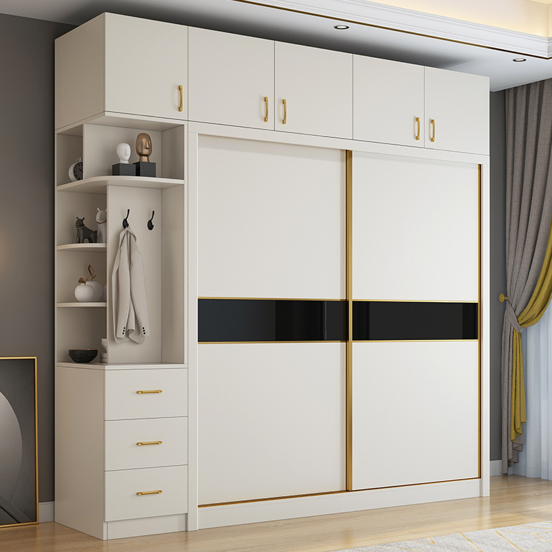 Wardrobe Modern Minima Home Bedroom Assembly Ramen Children Large Closet Combined Solid Wood Board Economy Type Cabinet