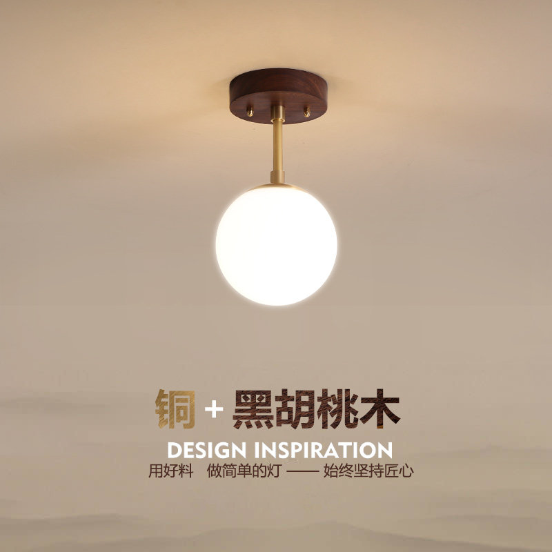 Spring in Guanmu] Aisle Corridor Light Nordic Simple Modern Walnut Balcony Entrance Entrance Hall Ceiling Light