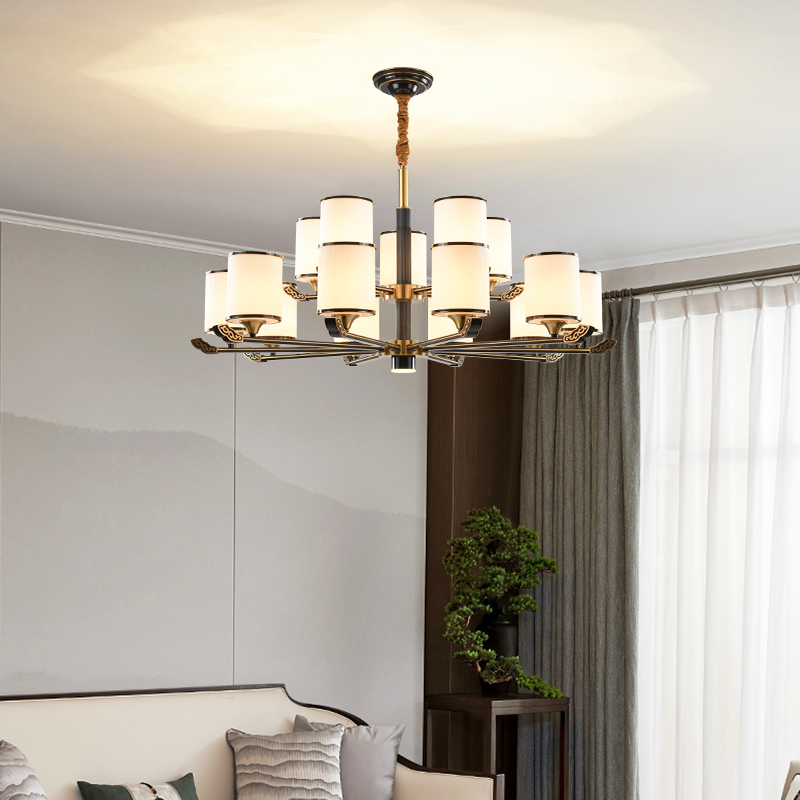 New Chinese style full copper chandelier living room lamp 2020 new Chinese style modern contracted light luxury bedroom dining room lamp