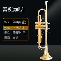 Lei AO flat B tune trumpet instrument three-tone trumpet beginner Golden test adult childrens band Orchestra performance