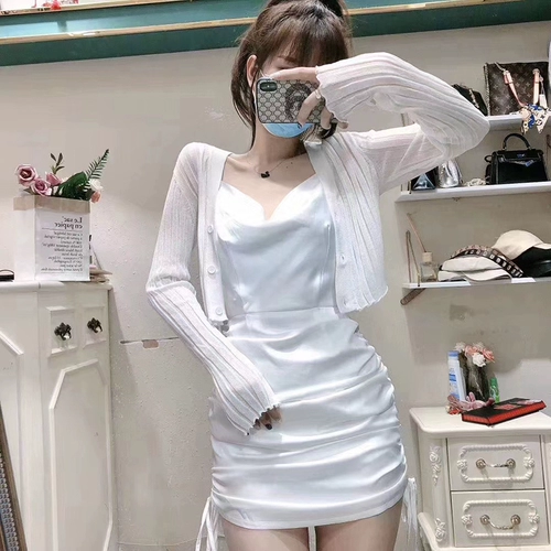 Мини-юбка, сексуальное мигающее платье без рукавов, французский стиль, на шнурках, эффект подтяжки, высокая талия