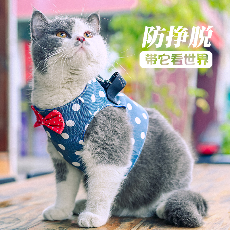 Cat traction kitty special vest-style anti-escape adjustable home Cat Rope Cat Chain Out of Pet Supplies