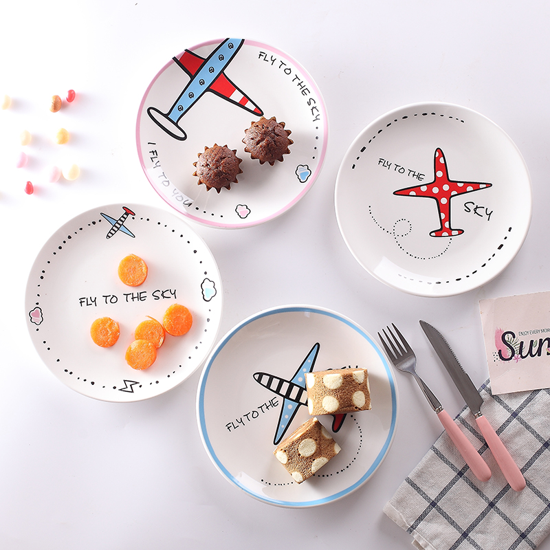 Plate Western Dining Tray Creative Irregular Ceramic Cutlery Steak Tray Cartoon Fruit Bread Saucer Disc Sub household