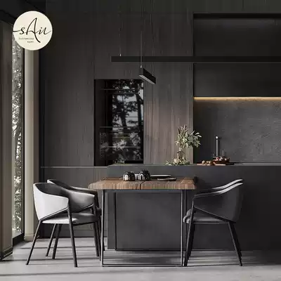 Creek bank integral cabinet custom overall cold air Nordic light luxury open kitchen? Car custom-made kitchen decoration design