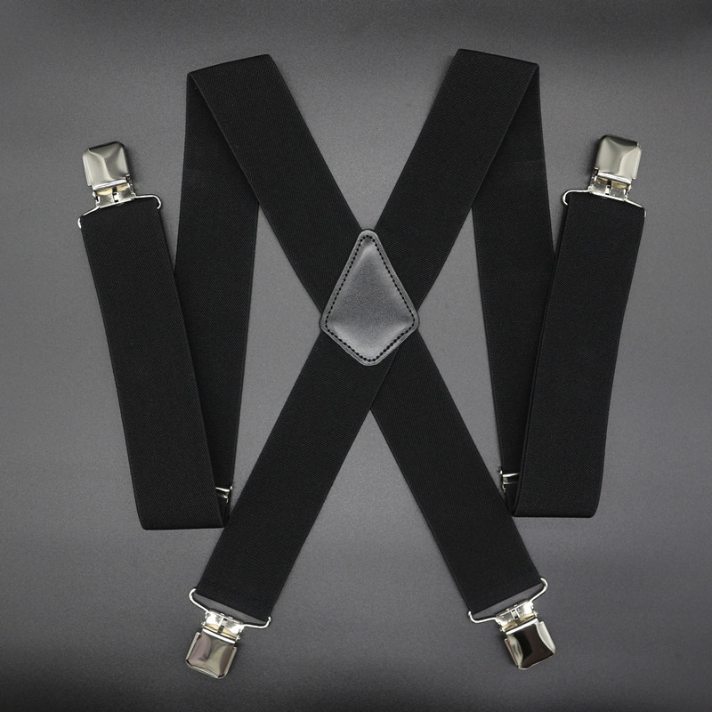 Men's Suspenders for Dress Pants, 5cm Wide, Outdoor, for Plus-Size Men, Anti-Slip Shoulder Straps, Adult 4-Clip Suspenders Men's Suspenders for Dress Pants, 5cm Wide, Outdoor, for Plus-Size Men, Anti-Slip Shoulder Straps, Adult 4-Clip Suspenders