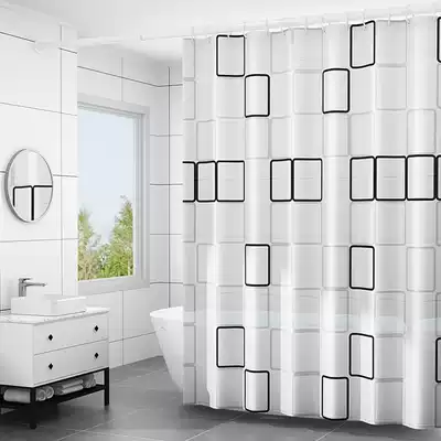 Nordic cosmetic room waterproof and mildew shower curtain set bathroom partition window curtain bathroom non-perforated hanging curtain