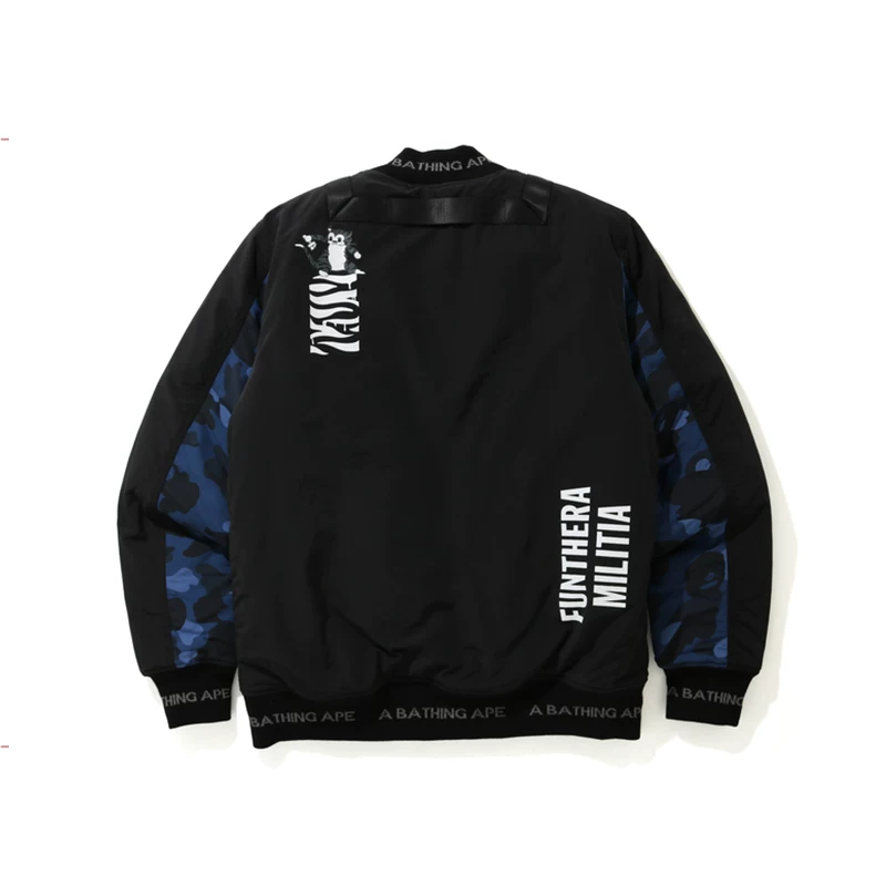 Демисезонная теплая кофта с длинным рукавом BAPE, камуфляж, джacket с молнией, тигр, принт
