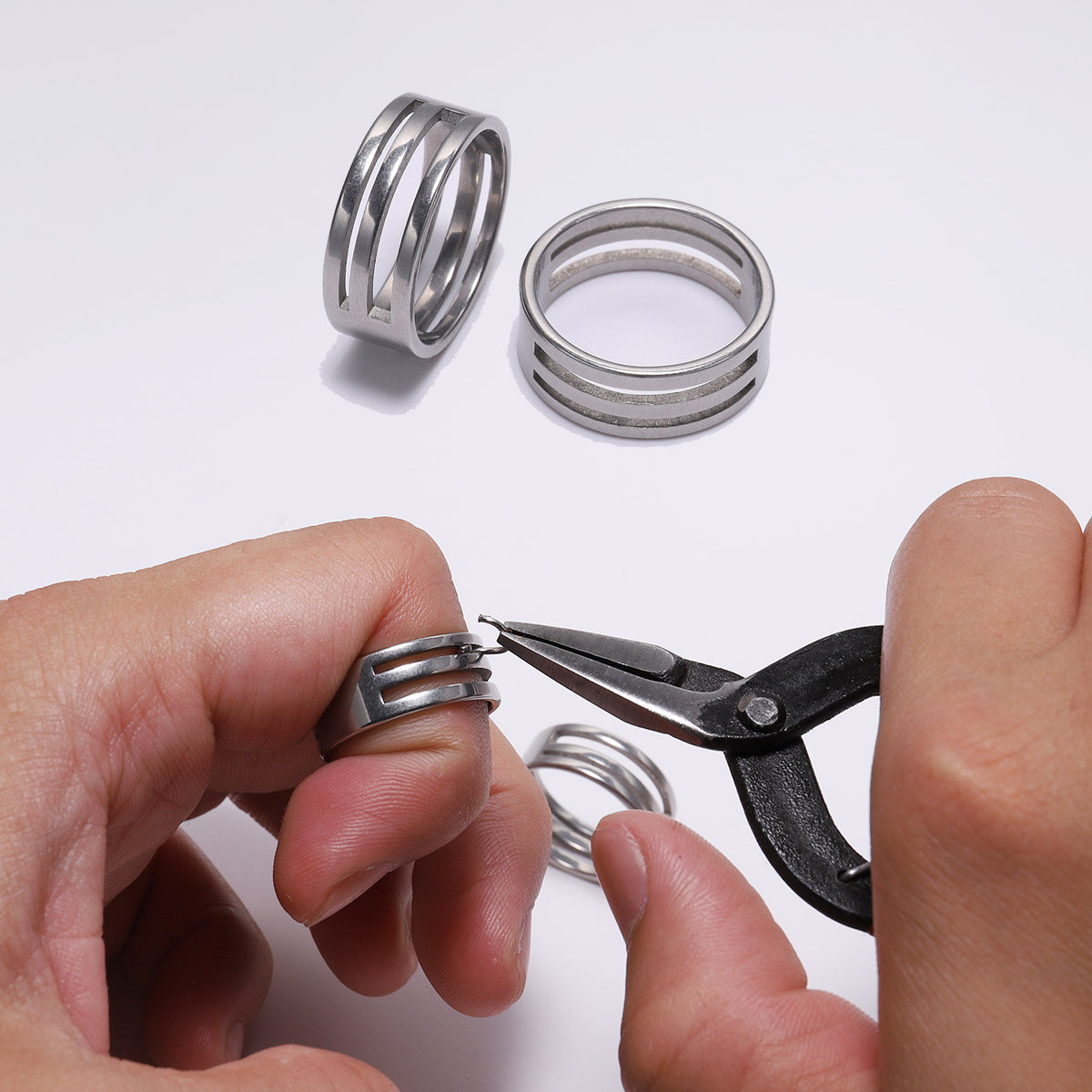 Открытое кольцо из нержавеющей стали открывалка для колец подвесное кольцо diy ювелирные изделия ручной работы вспомогательные инструменты аксессуары материалы Изображение 1