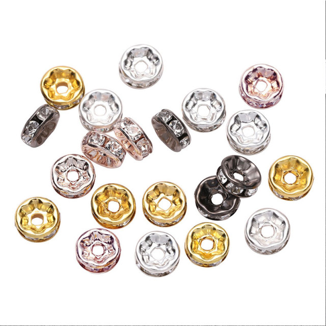 Rhinestone ring sticky pearl spacer lace spacer beads spacer colorful gasket DIY handmade beaded jewelry accessories materials