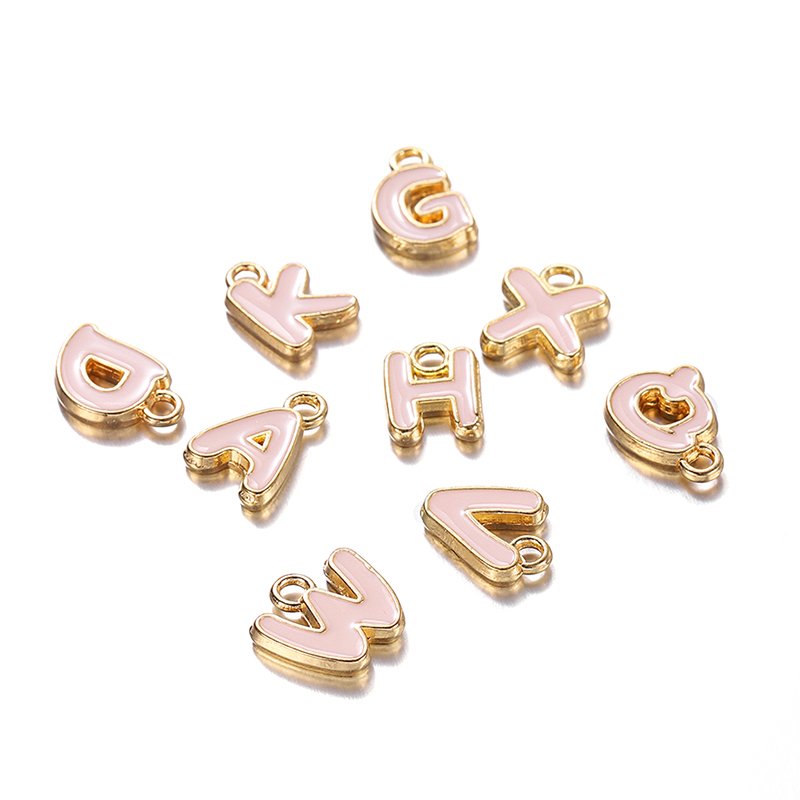 Creative and Personalized Alloy Oil-Drip Letter Pendant, Colorful and Cute Brooch Accessories, Bracelet, Necklace, DIY Pendant Materials