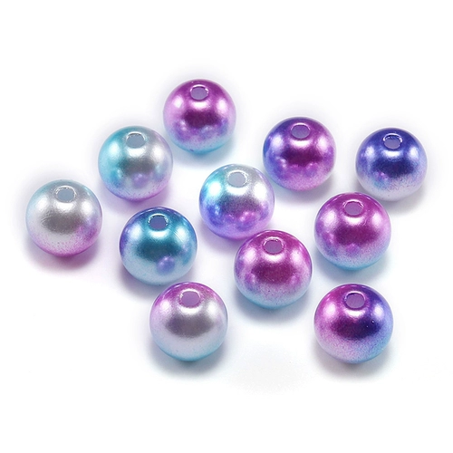 Двухцветные красочные акриловые бусины из жемчуга, аксессуар, градиент