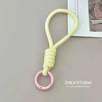 Светло-желтое + розовое эластичное кольцо