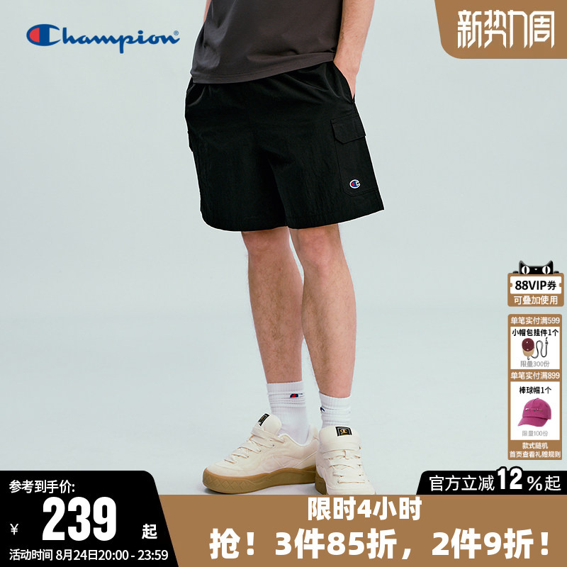 Champion Men's Shorts 2026 Summer New Workwear Style Woven Five-Point Shorts Casual Loose Pants Trendy