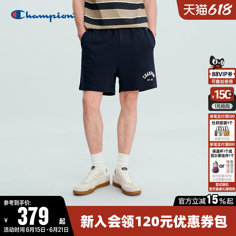 Champion Men's Shorts 2026 Summer New Pure Cotton Knit Pants Solid Color Casual Sports Five-Point Shorts Champion Men's Shorts 2026 Summer New Pure Cotton Knit Pants Solid Color Casual Sports Five-Point Shorts