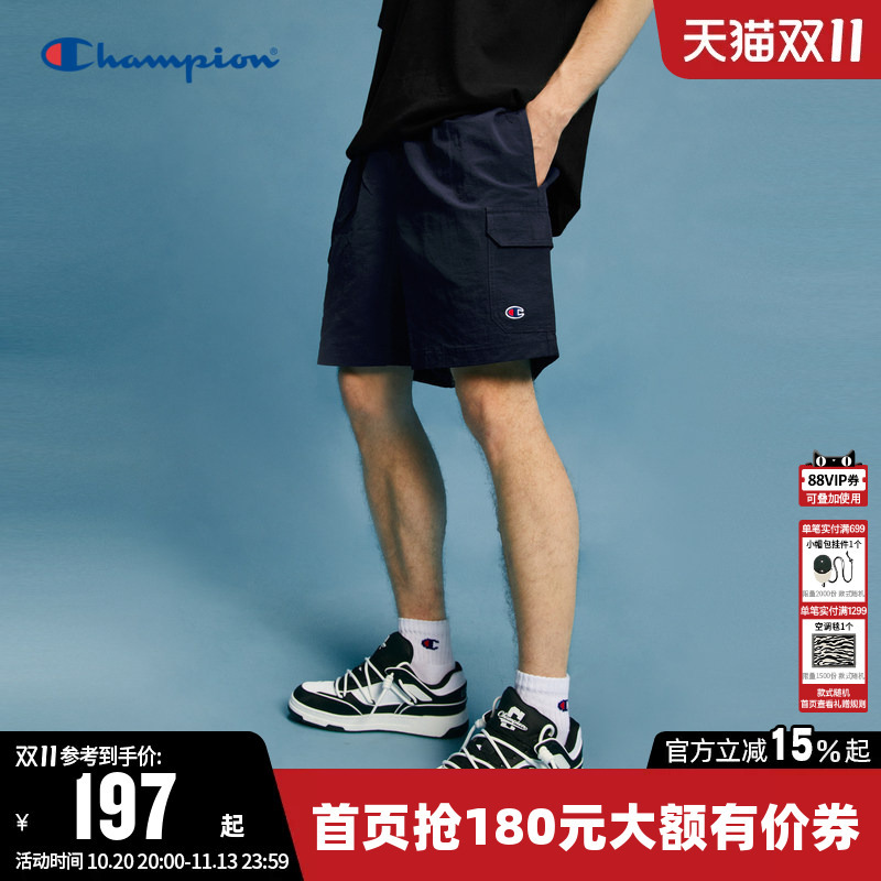 Champion Men's Shorts 2026 Summer New Solid Color Casual Sports Five-Point Cargo Pants Trendy Brand Pants Champion Men's Shorts 2026 Summer New Solid Color Casual Sports Five-Point Cargo Pants Trendy Brand Pants