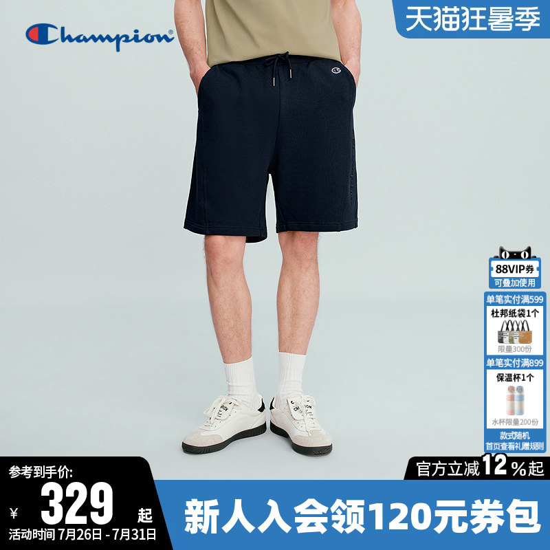 Champion Men's Shorts 2026 Summer New Pure Cotton Knit Pants Casual Sports Solid Color Five-Point Pants Champion Men's Shorts 2026 Summer New Pure Cotton Knit Pants Casual Sports Solid Color Five-Point Pants
