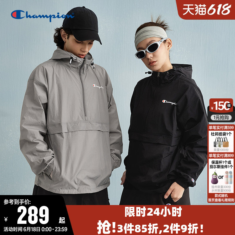 Champion Jacket for Women, Spring Couple's Hooded Half-Zip Retro Casual Sports Pullover Jacket for Men, Trendy Champion Jacket for Women, Spring Couple's Hooded Half-Zip Retro Casual Sports Pullover Jacket for Men, Trendy