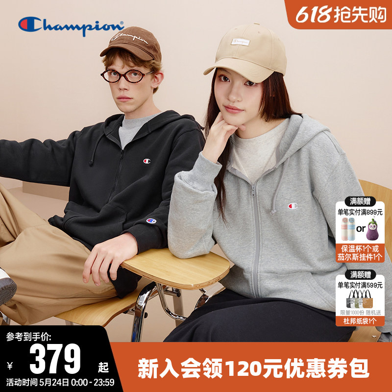 Champion Sweatshirt for Women 2026 Spring New Couple Embroidered Logo Hooded Zipper Casual Top for Men Champion Sweatshirt for Women 2026 Spring New Couple Embroidered Logo Hooded Zipper Casual Top for Men