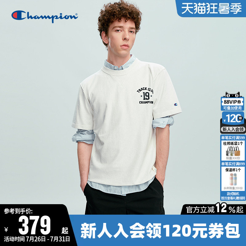 Champion T-Shirt Men's 2026 Summer New Pure Cotton Casual Sports Style Round Neck Loose Short-Sleeved Top Champion T-Shirt Men's 2026 Summer New Pure Cotton Casual Sports Style Round Neck Loose Short-Sleeved Top