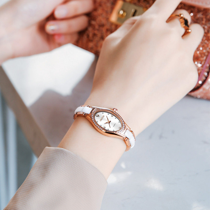 2022 new Swiss brand watches ladies' small meter disc mini fine with small temperament ceramic hand alchemo