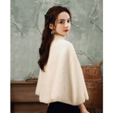 Ципао, легкая демисезонная накидка, бордовое ретро белое вечернее платье для невесты, плащ, куртка, светлый стиль