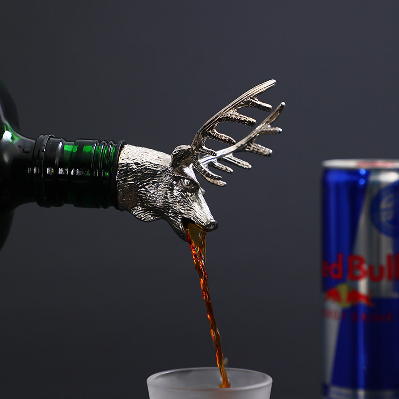 Wild grid deer head wine pitter fancy red wine wine wine wine guide creative zinc alloy wine mouth wine stopper