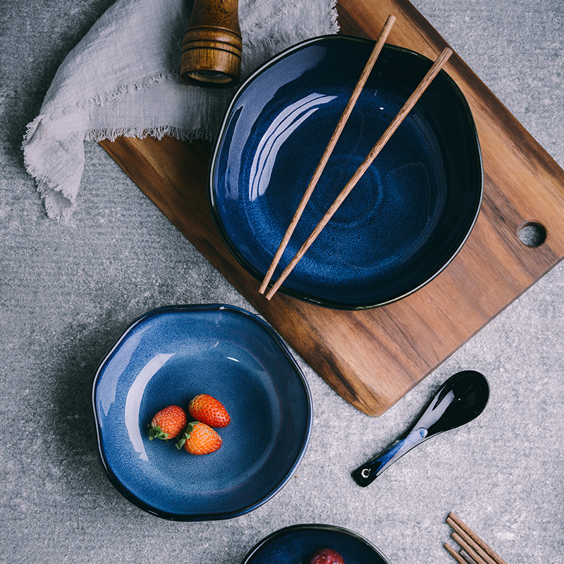 Creative tableware rice bowl kiln ceramic household underglaze color eating bowl soup bowl instant noodle bowl salad bowl fruit bowl - Taobao