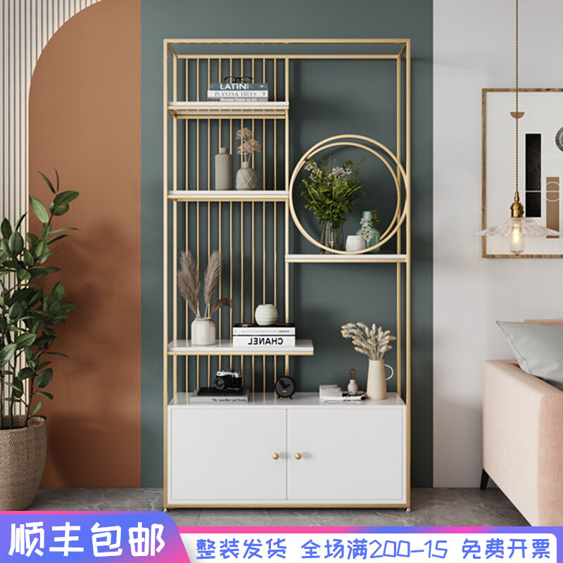 one thousand Village Iron Art Shelf Nordic Light Extravagant Landing Bookcase Office Xuanguan bookcase Living room Show Shelf containing cabinet