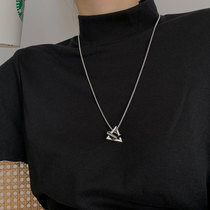 Necklace female ins hip hop light luxury niche 2021 new female design sense triangle clavicle chain sweater chain accessories