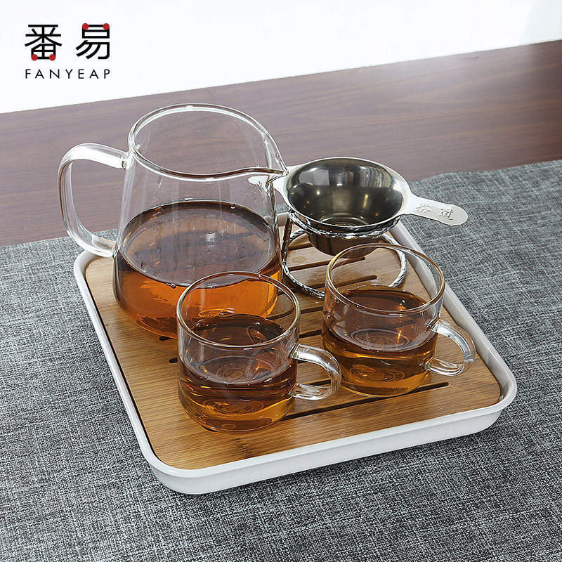 Small Minimalist Home Suit Tea Tray Small Tea Table Dry Bubble Table Kung Fu Simple Drain Sun Style Tea Set Bamboo