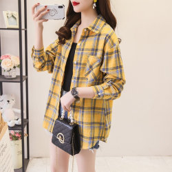 Summer Plaid Sun Protection Shirt Thin Jacket Women's 2024 New Loose Versatile Cardigan Long Sleeve Cotton Shirt Top