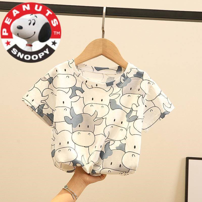 Nupby 2022 Boy T-shirt childlike summer Children's Yoon sends short sleeves T-shirt for children Summer thin cartoon