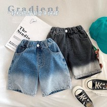 History Nubby children 50% pants 2022 Summer new boy fashion gradient denim shorts for children Han edition Hugh