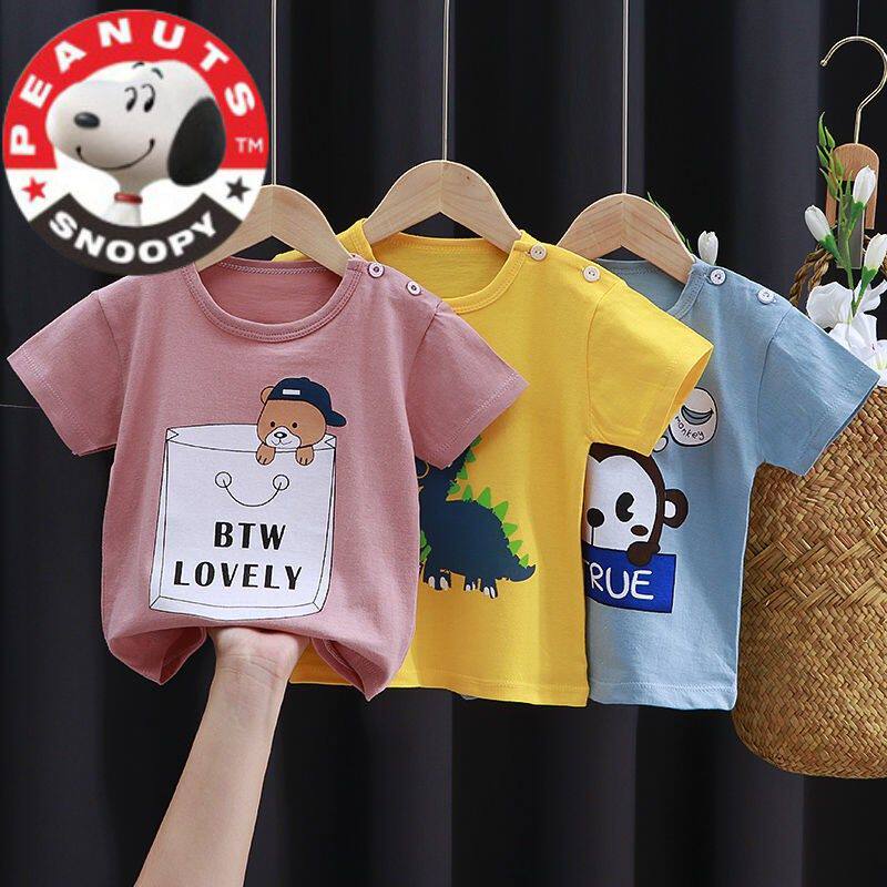 Innubi baby short sleeve summer pure cotton baby blouse children short sleeve T-shirt boy girl jersey