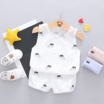 History Nubi Middle Boy Summer Sleeveless Button Cartoon Vest Suit Casual Breathable Boy Baby Boy Clothing Shorts
